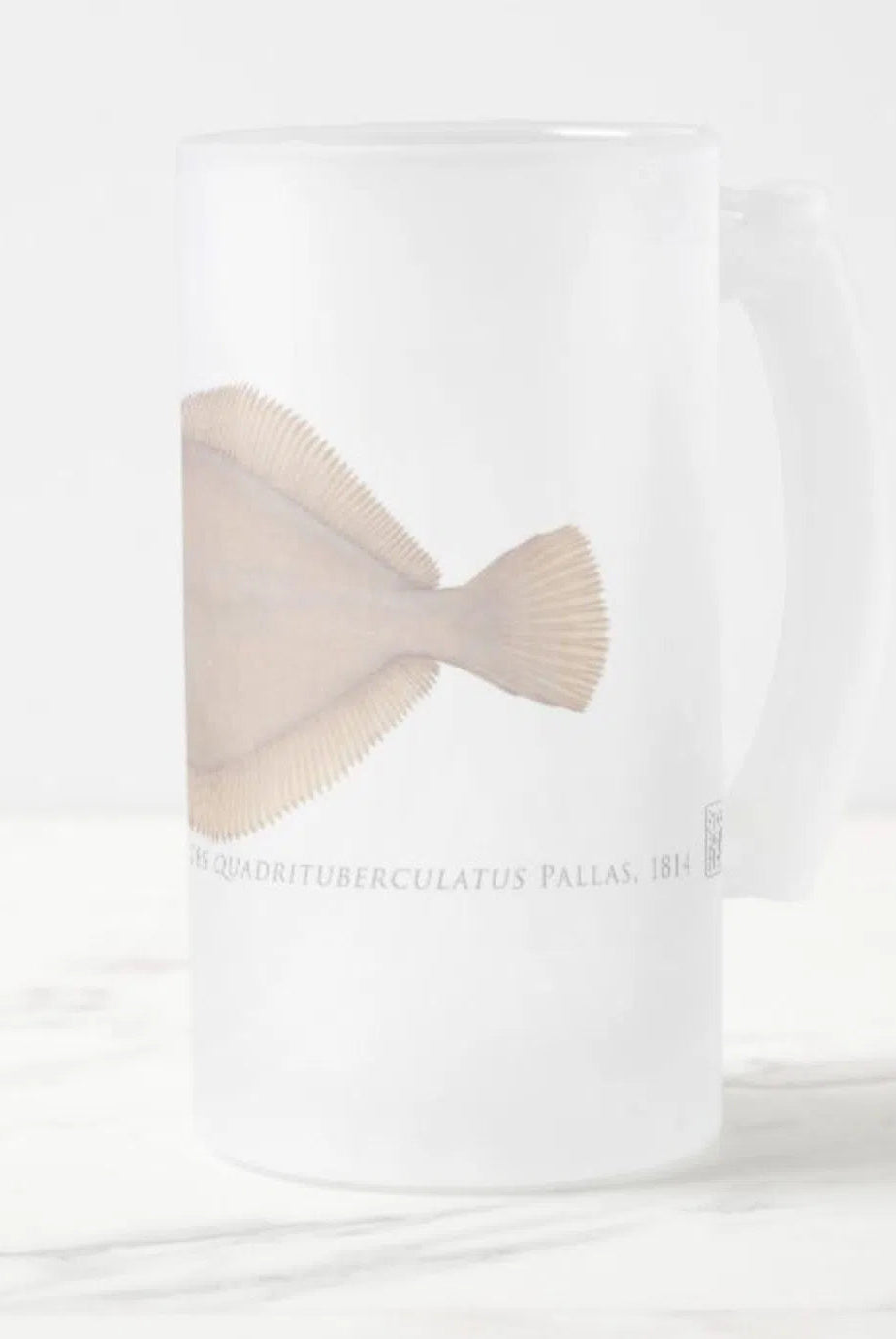 Alaska Plaice Stein featuring a detailed illustration by Dr. Lindsay Marshall