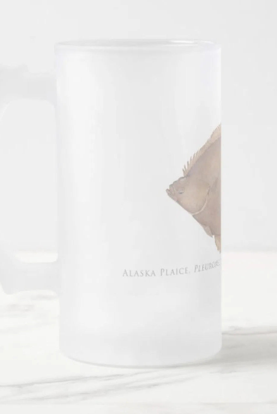 Alaska Plaice Stein featuring a detailed illustration by Dr. Lindsay Marshall