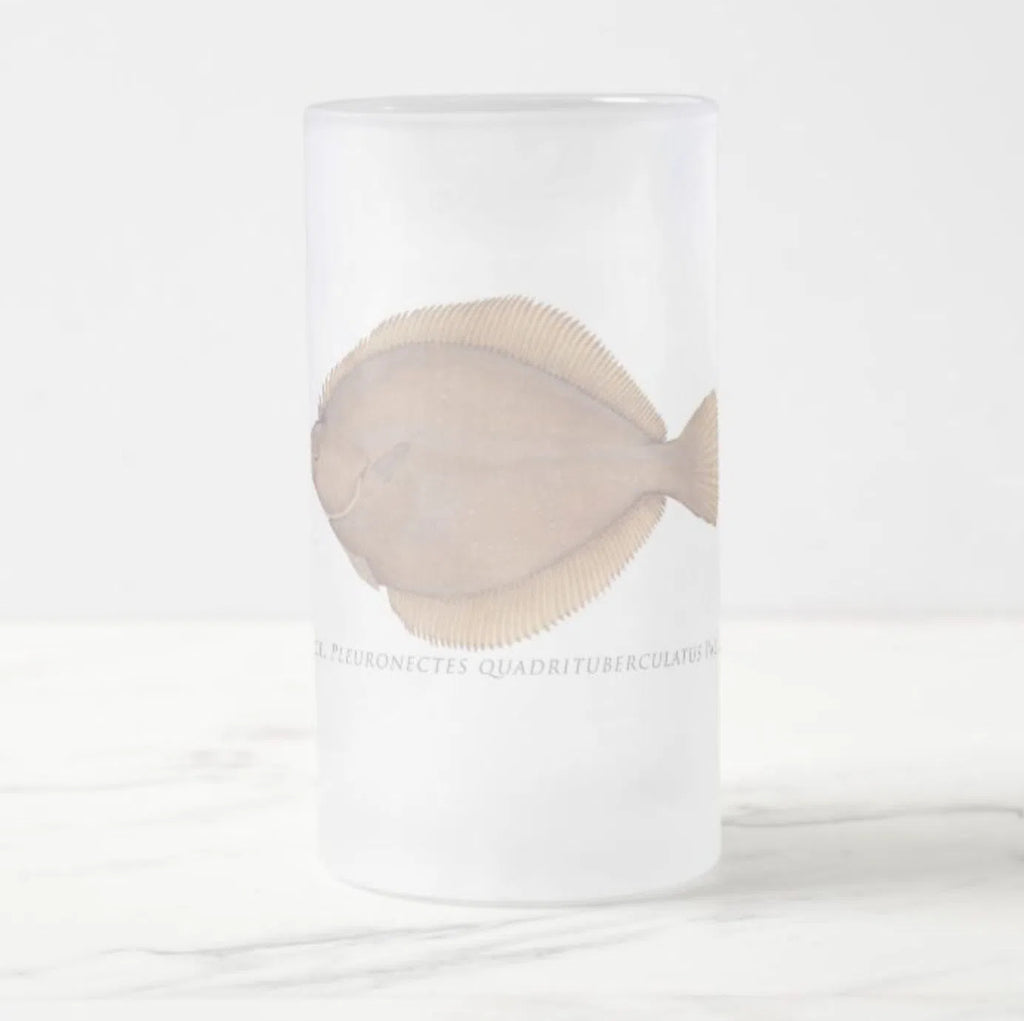 Alaska Plaice - Glass Stein-Stick Figure Fish Illustration