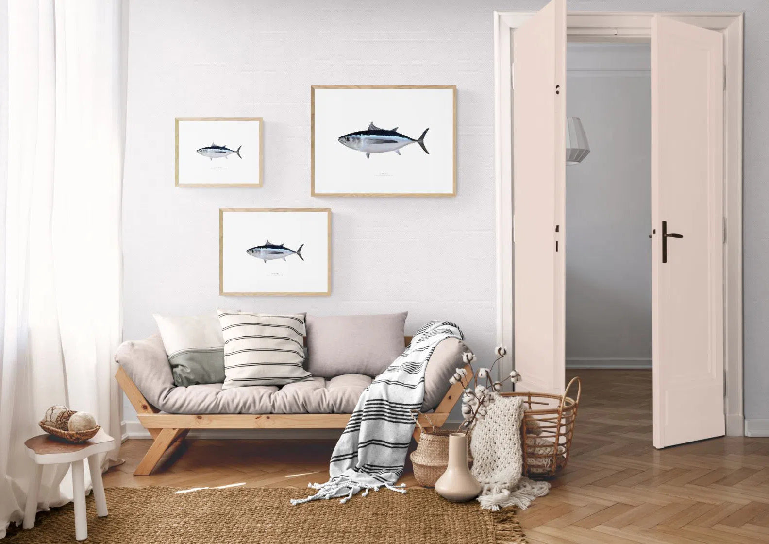Albacore - Fine Art Print-Stick Figure Fish Illustration