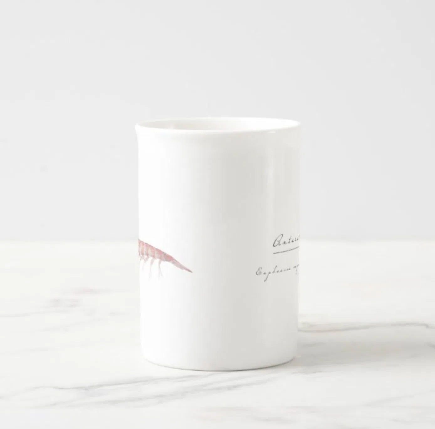 Antarctic Krill - Fine Bone China Mug-Stick Figure Fish Illustration