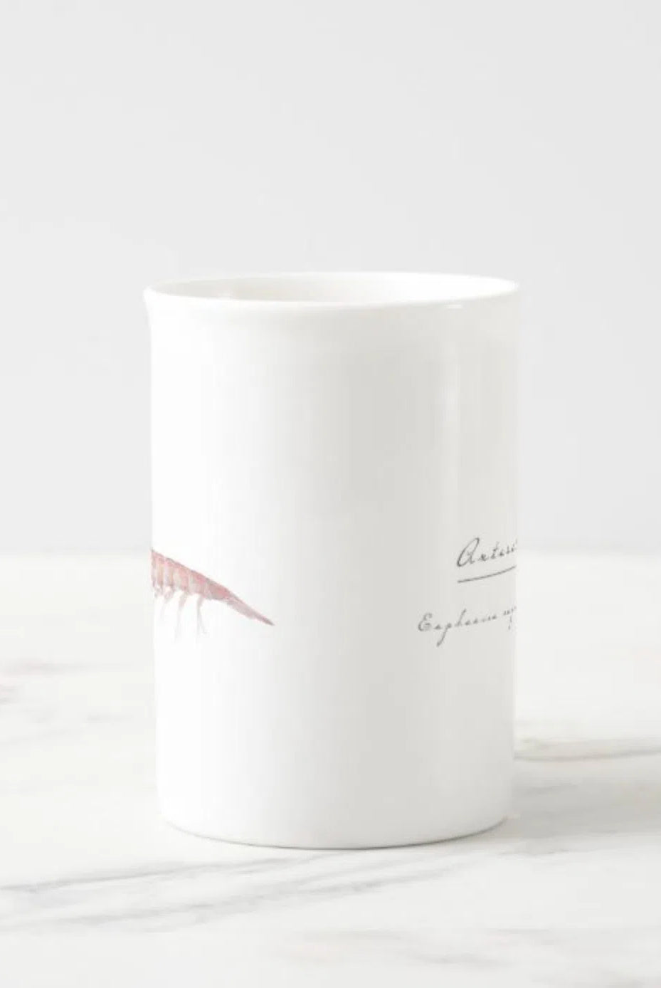 Antarctic Krill - Fine Bone China Mug-Stick Figure Fish Illustration
