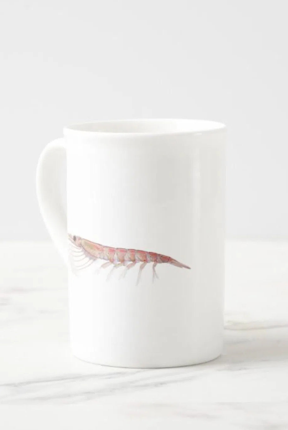 Antarctic Krill - Fine Bone China Mug-Stick Figure Fish Illustration