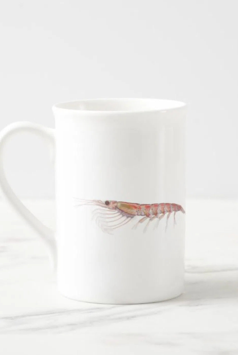 Antarctic Krill - Fine Bone China Mug-Stick Figure Fish Illustration