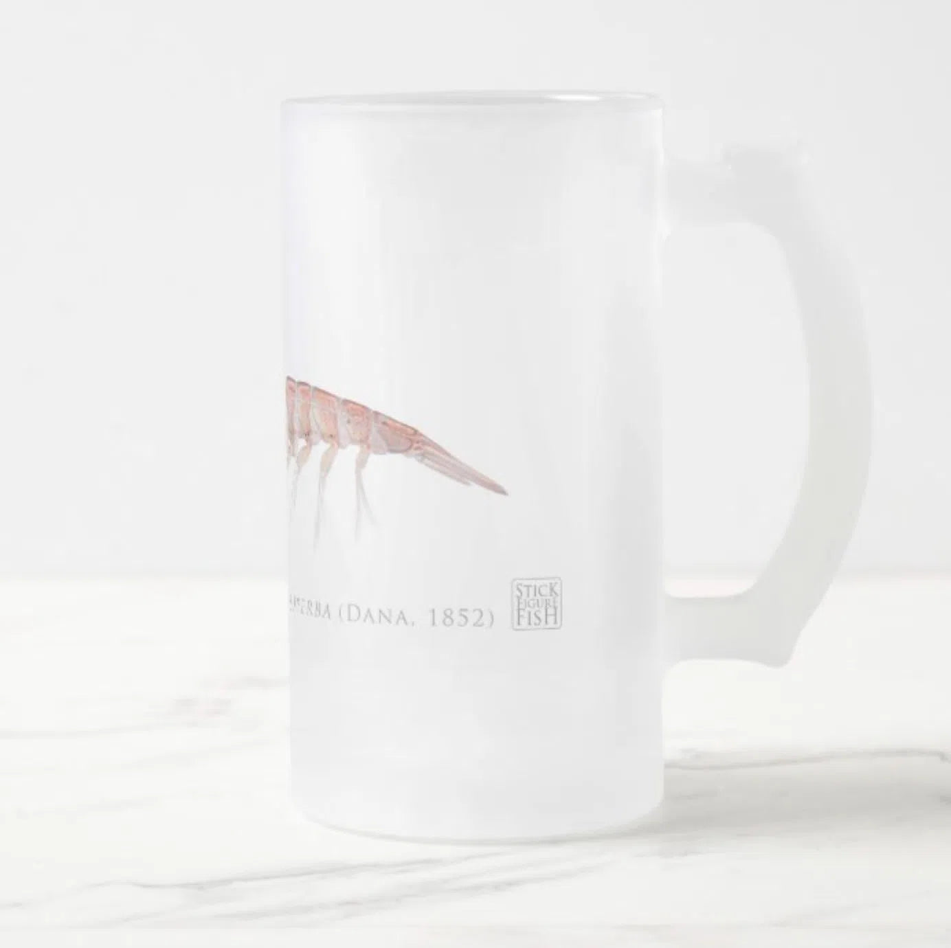 Antarctic Krill - Glass Stein-Stick Figure Fish Illustration