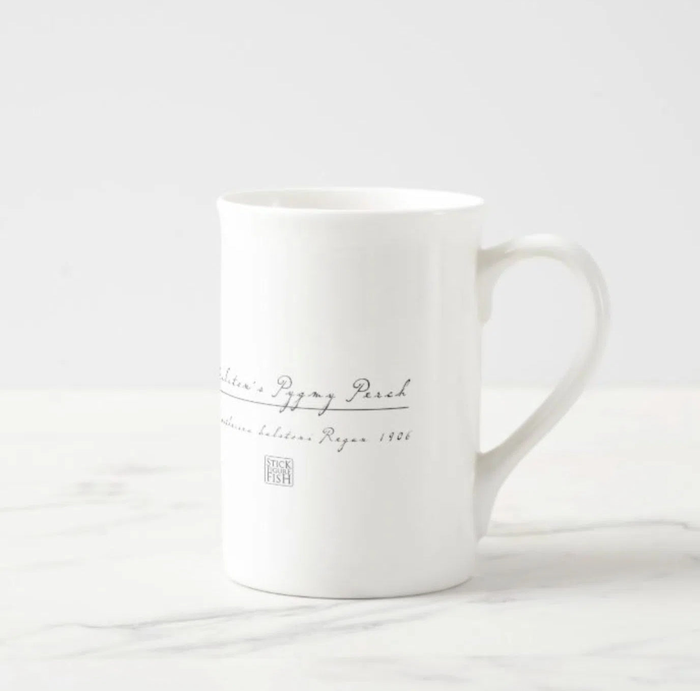 Balston's Pygmy Perch - Fine Bone China Mug-Stick Figure Fish Illustration