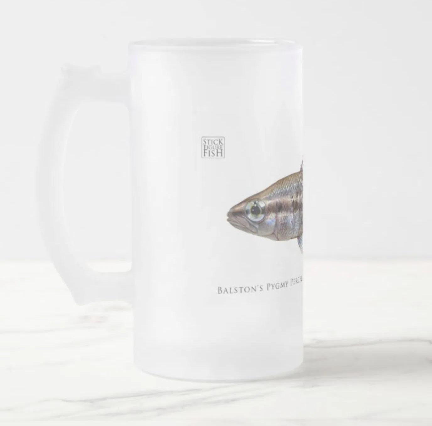 Balston's Pygmy Perch - Frosted Glass Stein-Stick Figure Fish Illustration