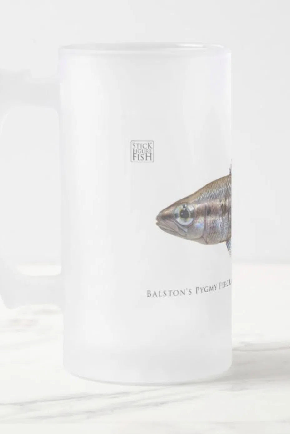 Balston's Pygmy Perch - Frosted Glass Stein-Stick Figure Fish Illustration
