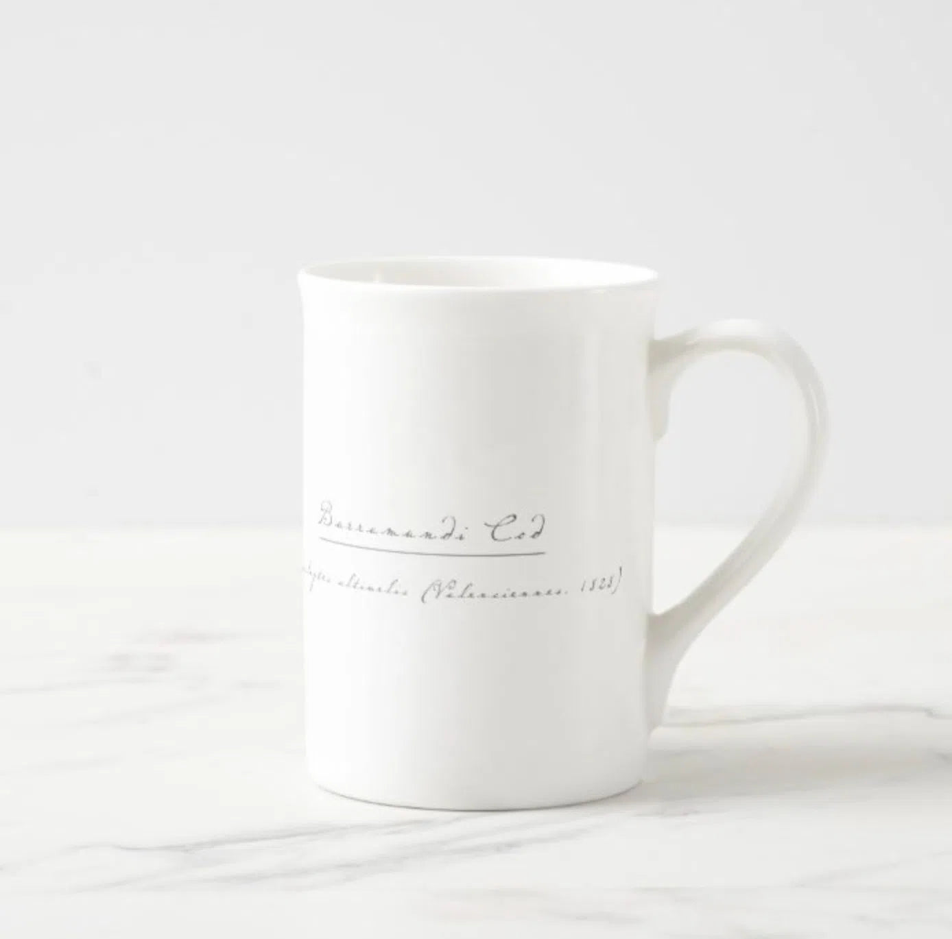 Barramundi Cod - Fine Bone China Mug-Stick Figure Fish Illustration