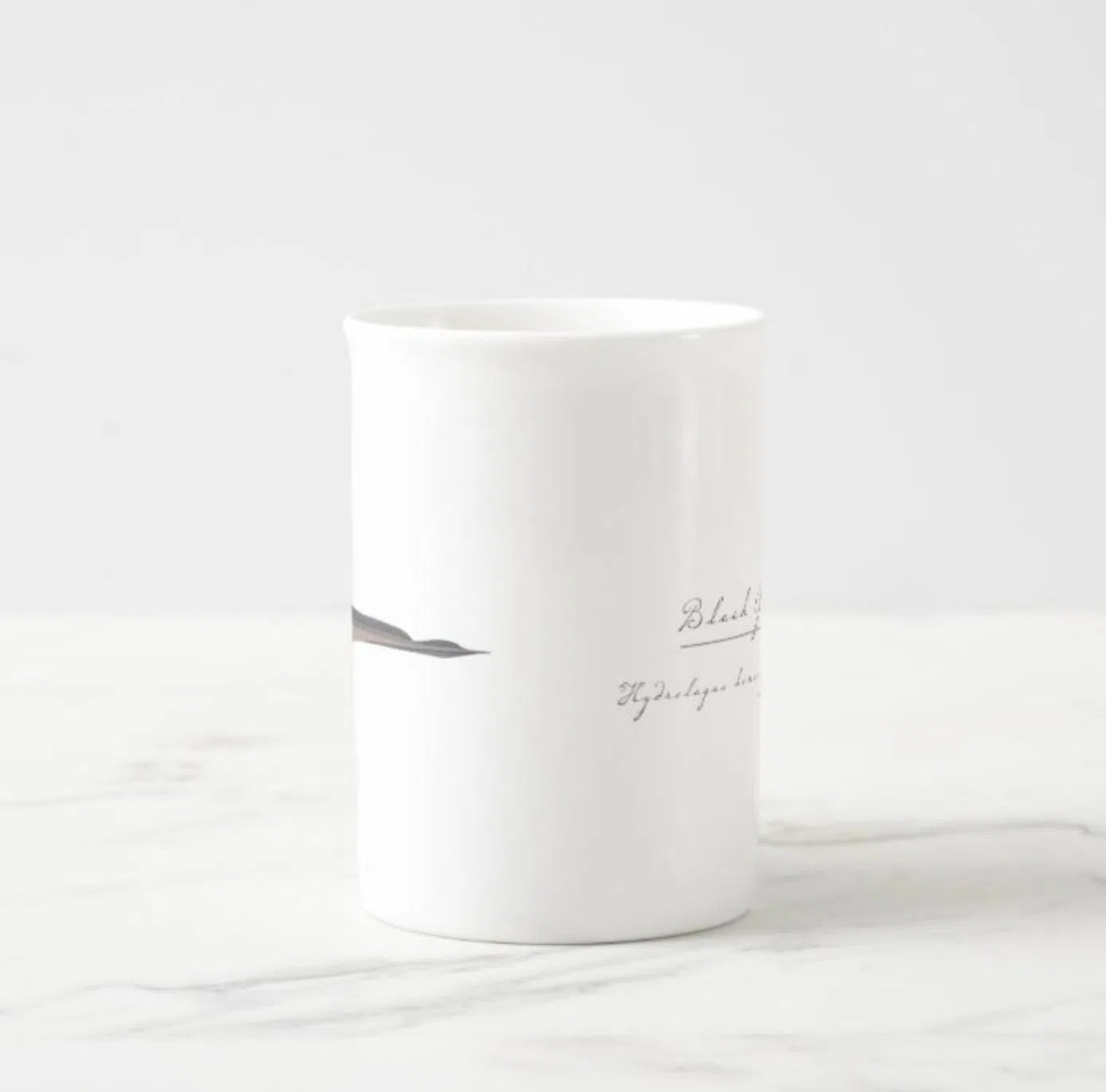 Black Ghostshark - Fine Bone China Mug-Stick Figure Fish Illustration