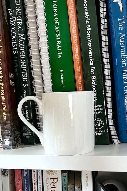 Black Ghostshark - Fine Bone China Mug-Stick Figure Fish Illustration