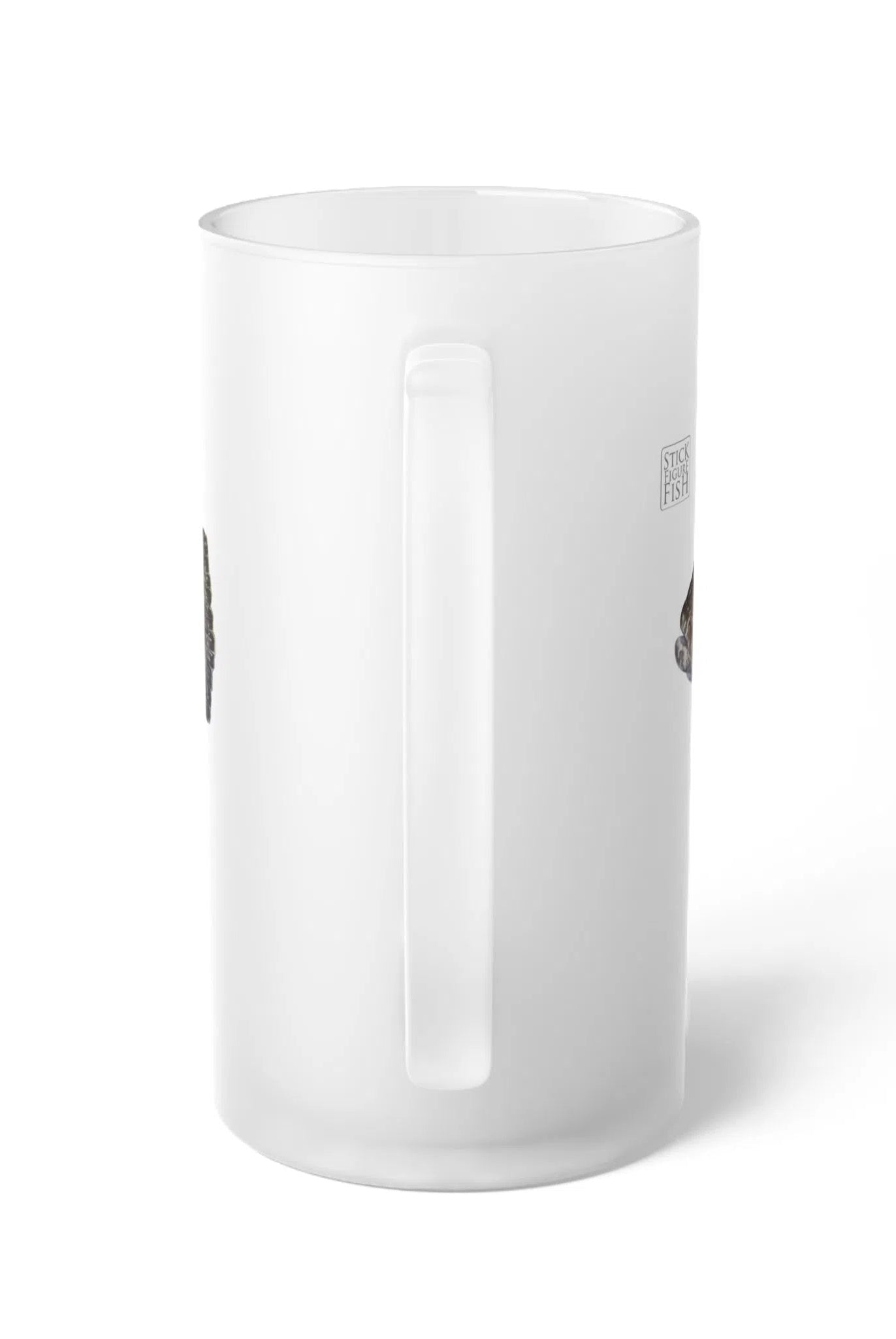 Black Rockcod - Frosted Glass Stein-Stick Figure Fish Illustration