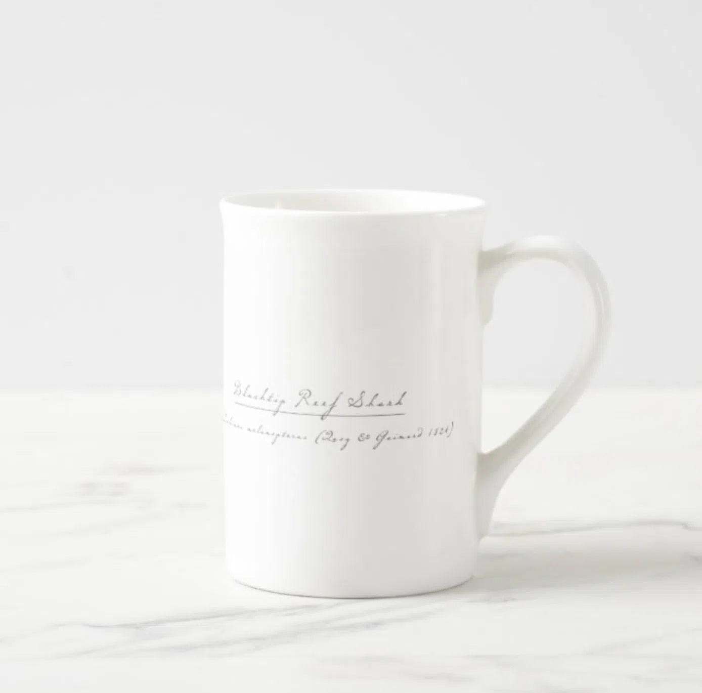 Blacktip Reef Shark - Fine Bone China Mug-Stick Figure Fish Illustration