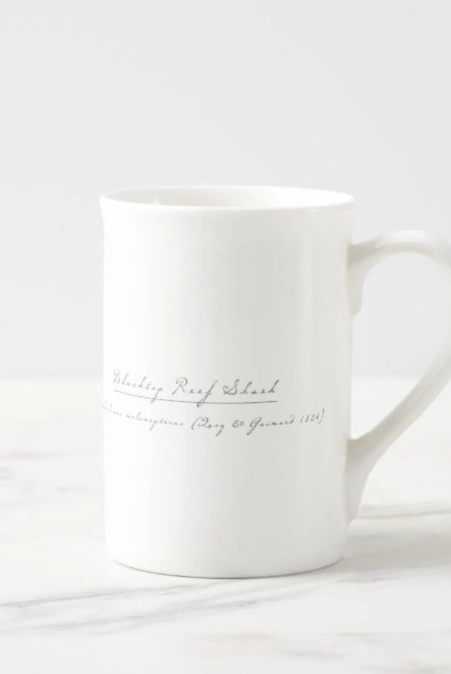 Blacktip Reef Shark - Fine Bone China Mug-Stick Figure Fish Illustration