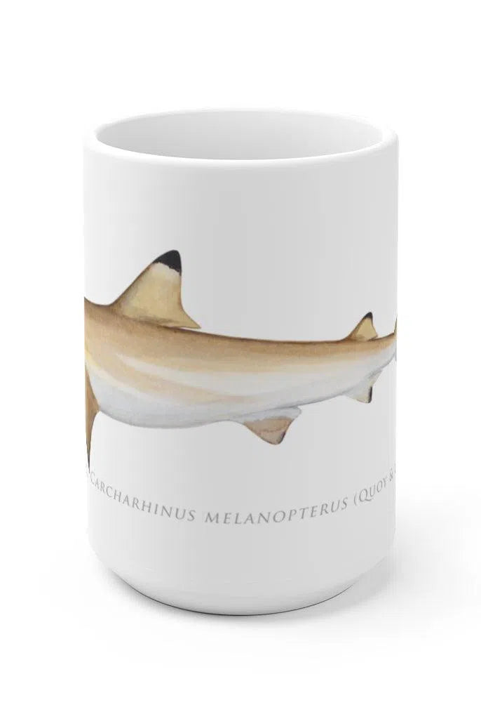 Blacktip Reef Shark Mug-Stick Figure Fish Illustration