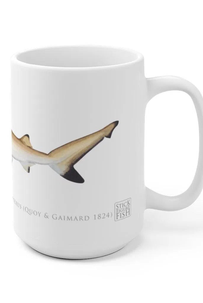 Blacktip Reef Shark Mug-Stick Figure Fish Illustration