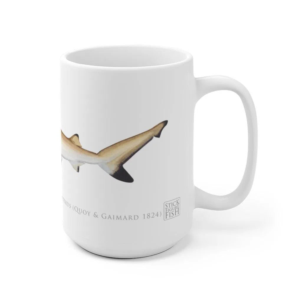 Blacktip Reef Shark Mug-Stick Figure Fish Illustration