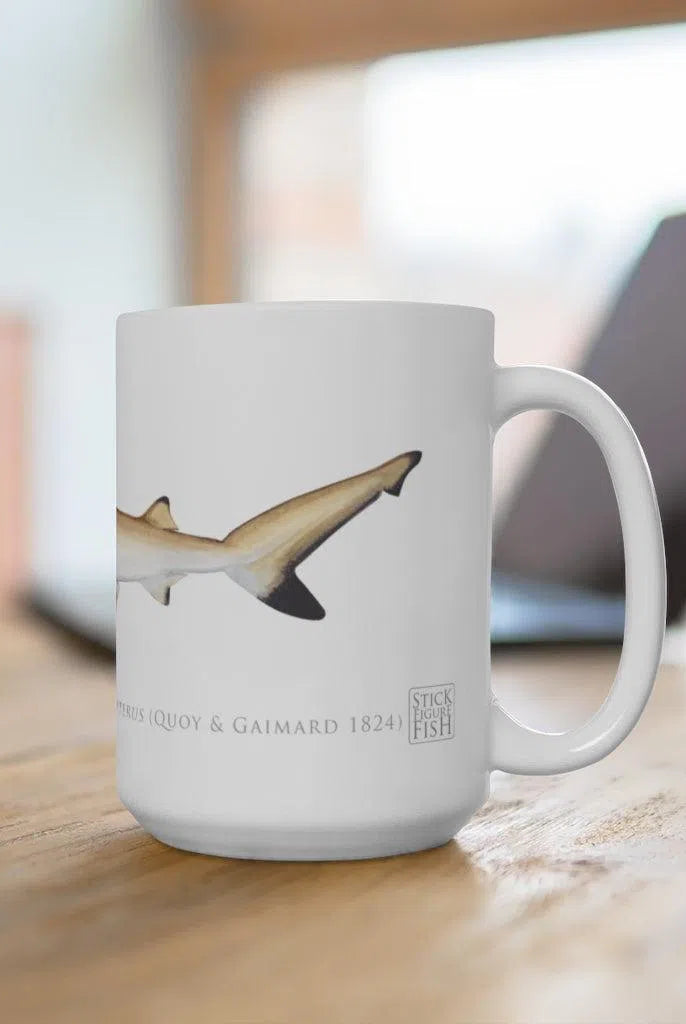 Blacktip Reef Shark Mug-Stick Figure Fish Illustration