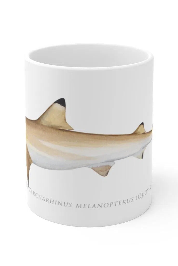 Blacktip Reef Shark Mug-Stick Figure Fish Illustration