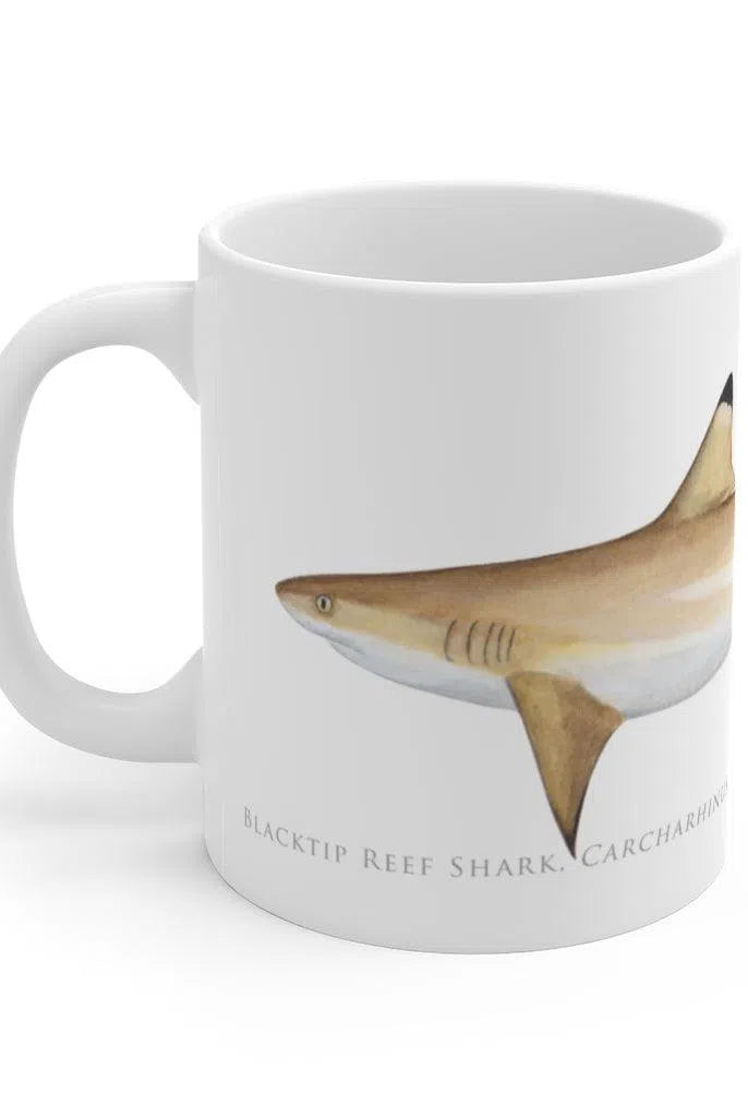 Blacktip Reef Shark Mug-Stick Figure Fish Illustration