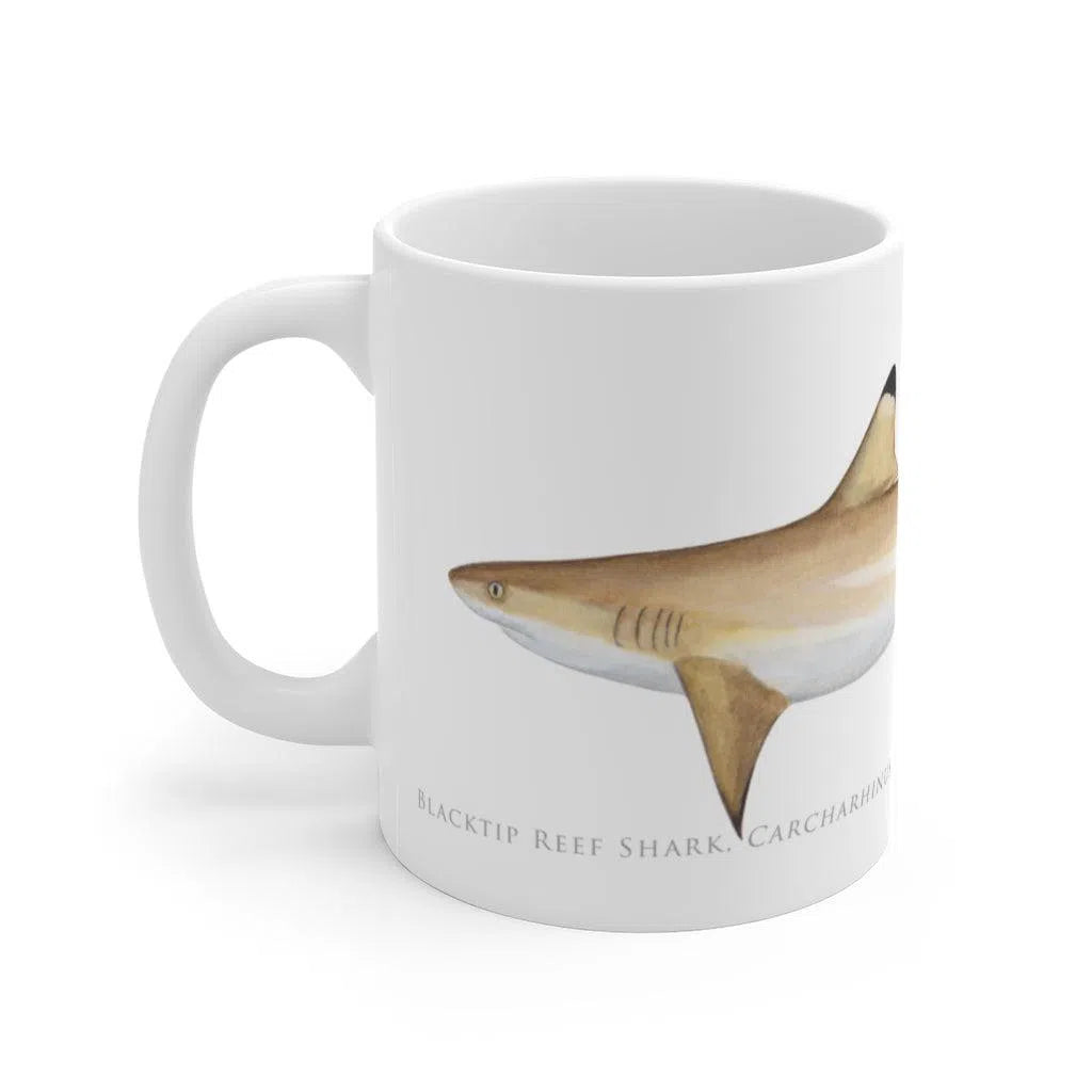 Blacktip Reef Shark Mug-Stick Figure Fish Illustration