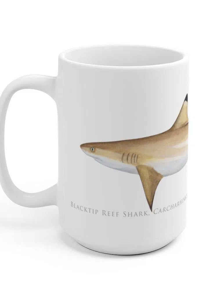 Blacktip Reef Shark Mug-Stick Figure Fish Illustration