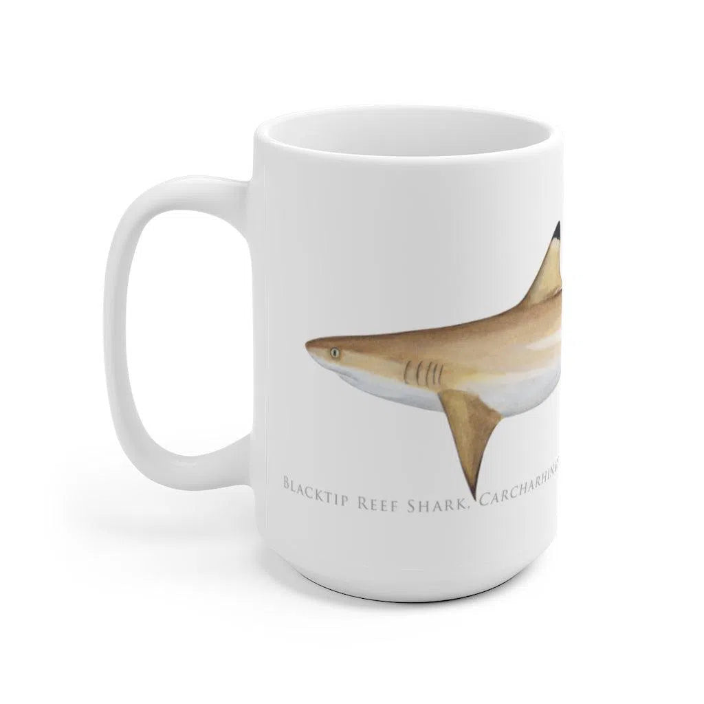 Blacktip Reef Shark Mug-Stick Figure Fish Illustration