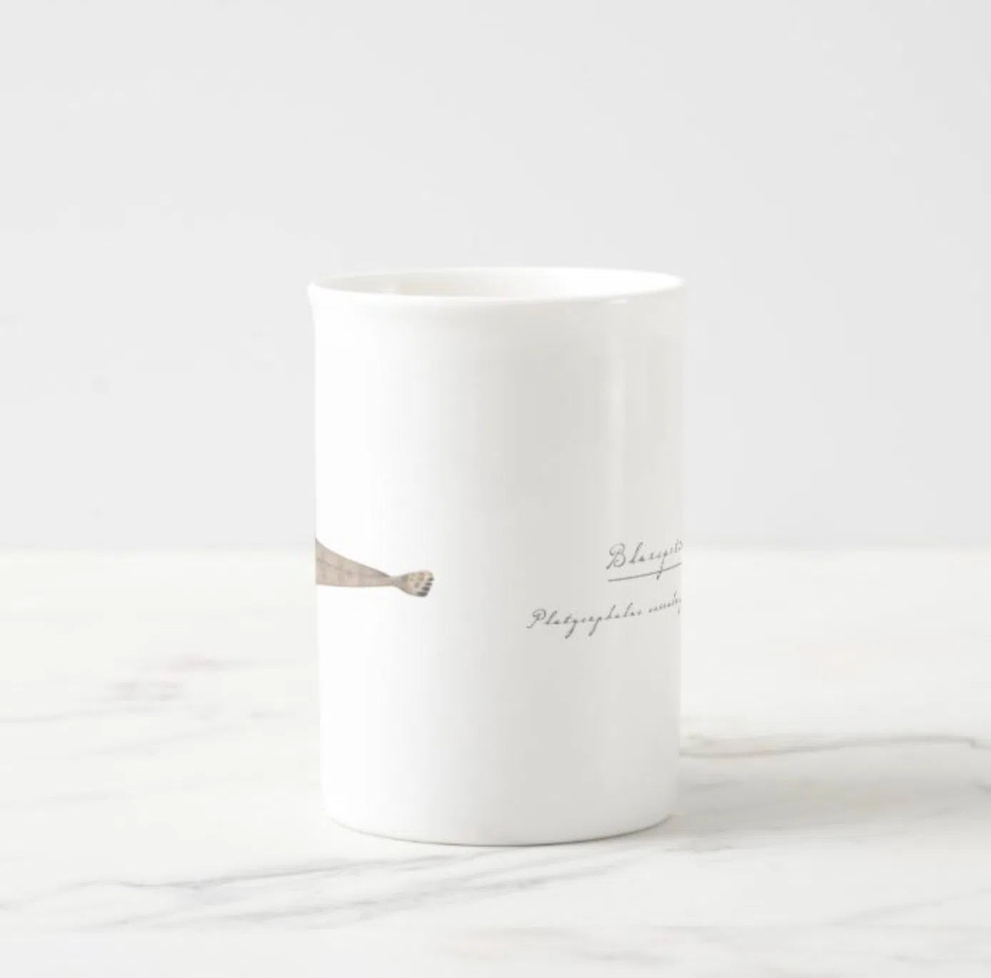 Bluespotted Flathead - Fine Bone China Mug-Stick Figure Fish Illustration