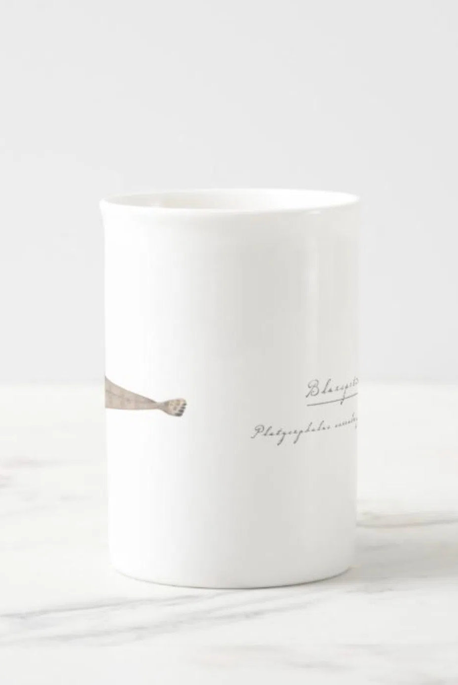 Bluespotted Flathead - Fine Bone China Mug-Stick Figure Fish Illustration