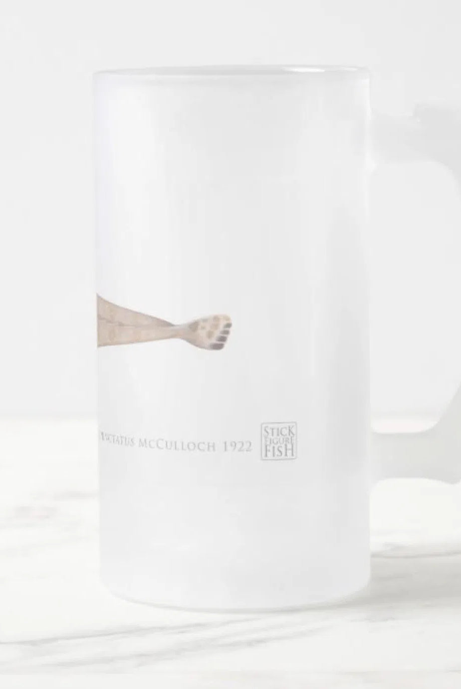 Bluespotted Flathead - Frosted Glass Stein-Stick Figure Fish Illustration