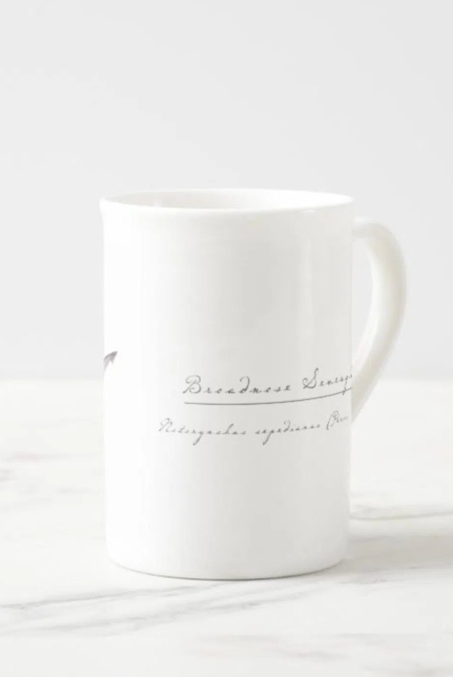 Broadnose Sevengill Shark - Fine Bone China Mug-Stick Figure Fish Illustration