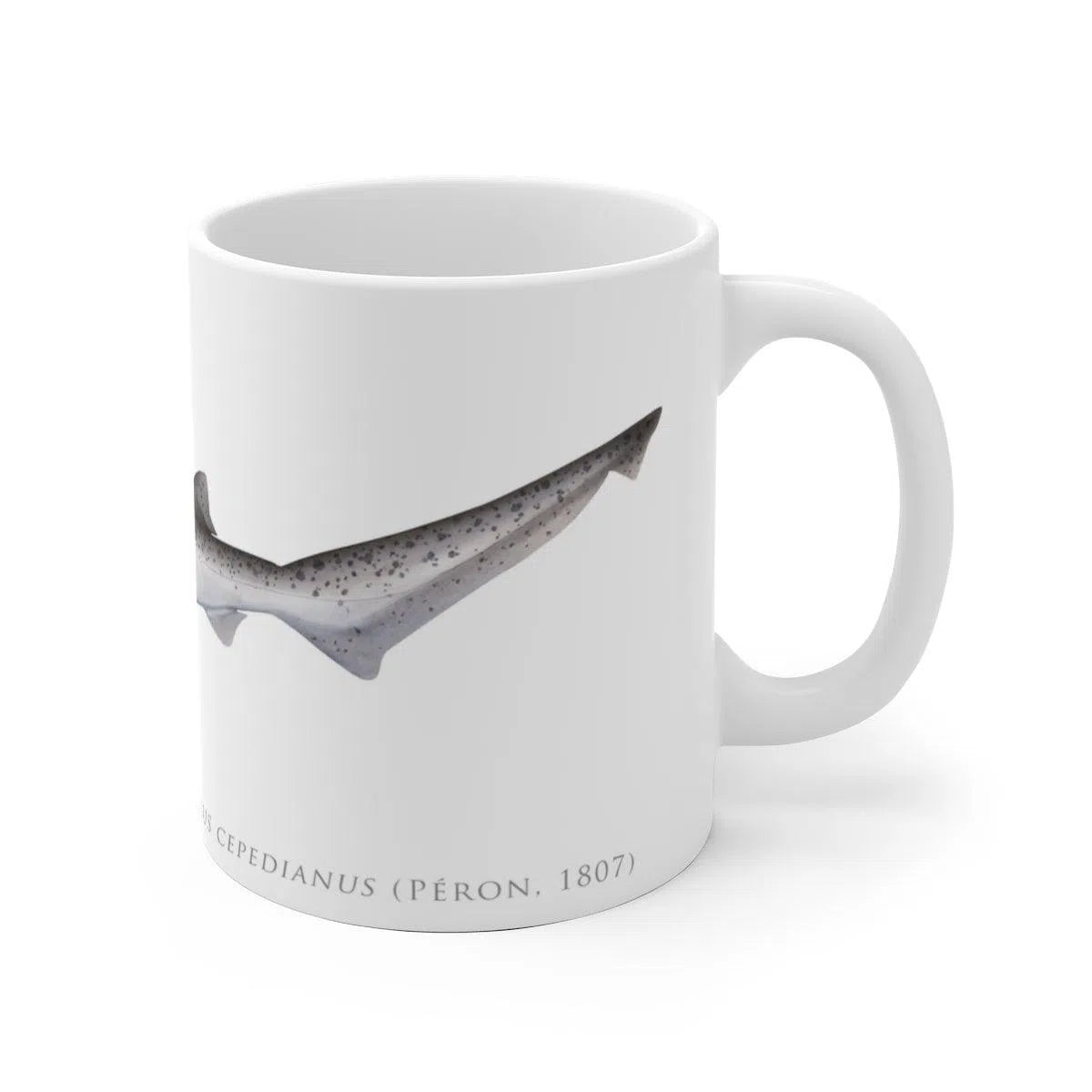 Broadnose Sevengill Shark Mug-Stick Figure Fish Illustration