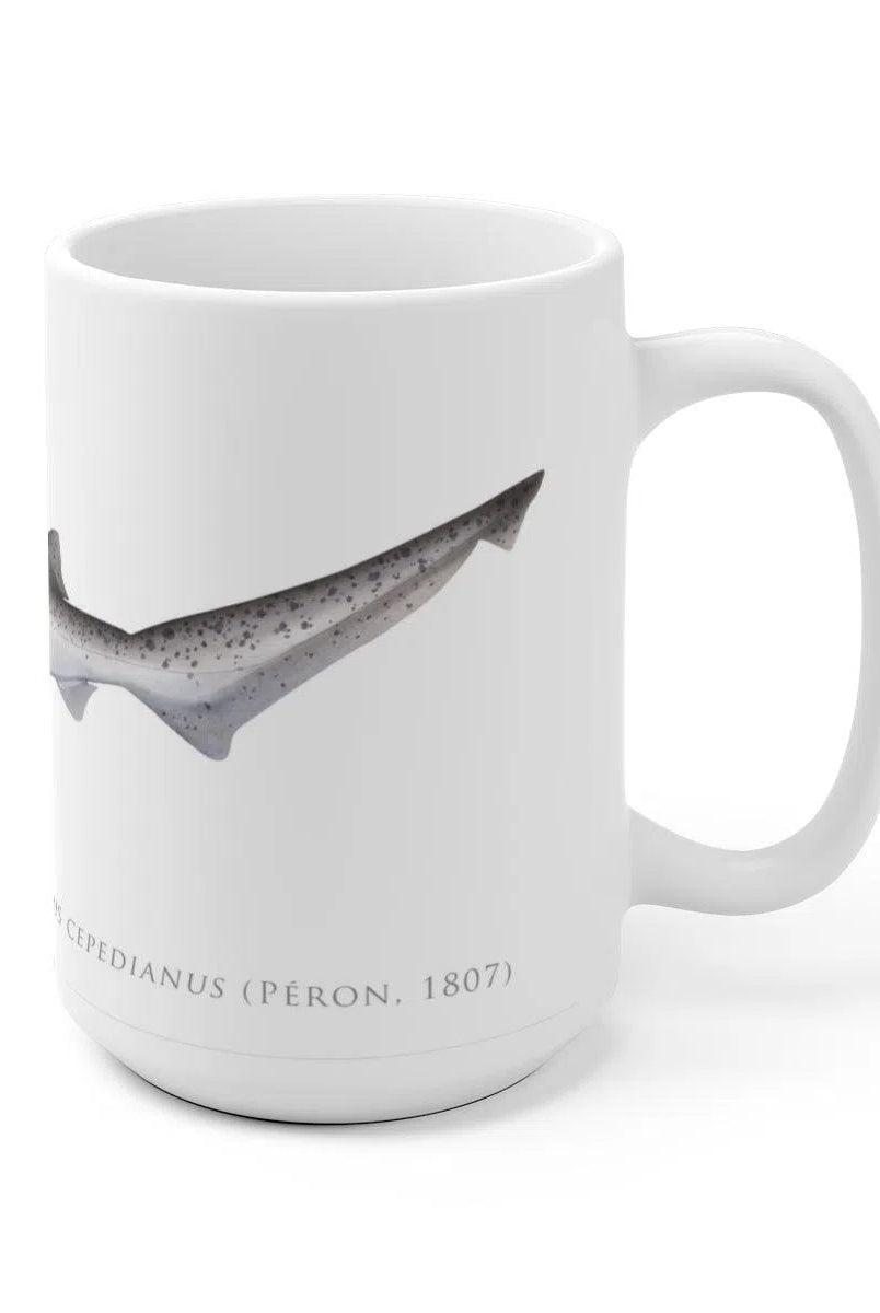 Broadnose Sevengill Shark Mug-Stick Figure Fish Illustration