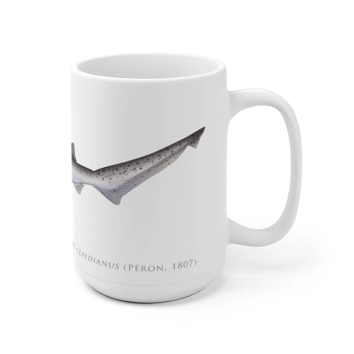Broadnose Sevengill Shark Mug-Stick Figure Fish Illustration