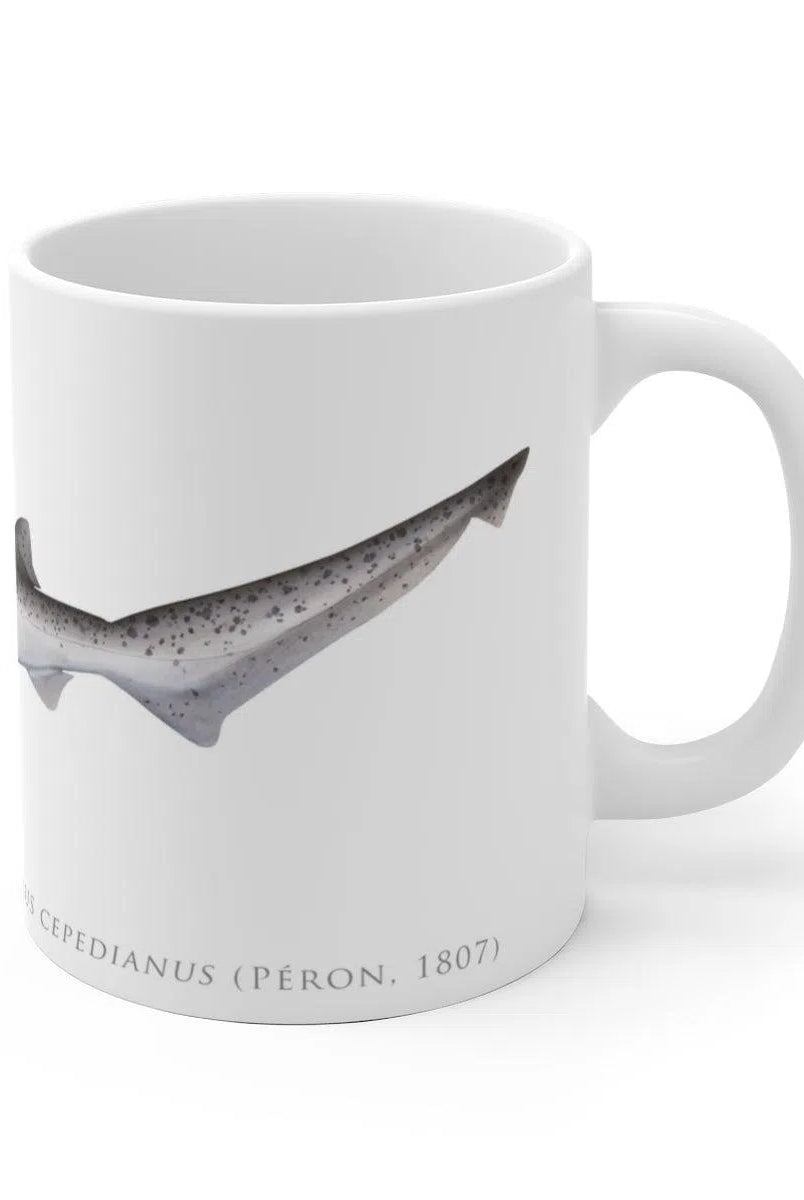 Broadnose Sevengill Shark Mug-Stick Figure Fish Illustration