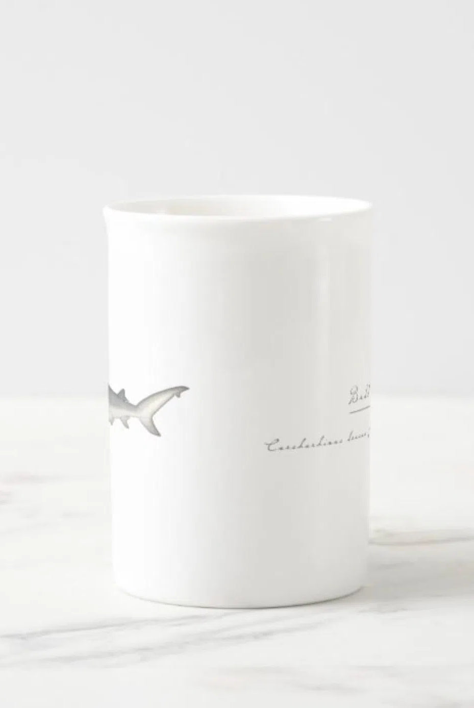 Bull Shark - Fine Bone China Mug-Stick Figure Fish Illustration