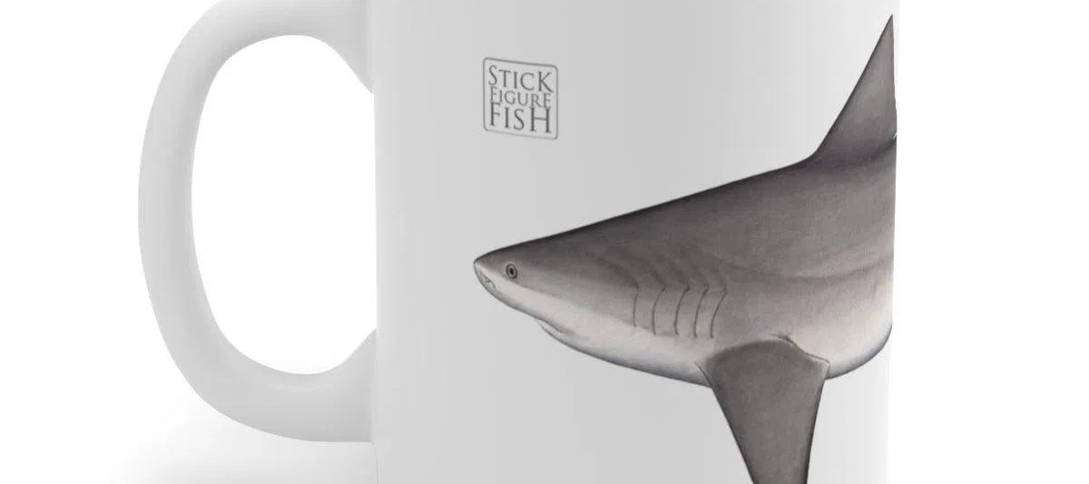 Bull Shark Mug-Stick Figure Fish Illustration
