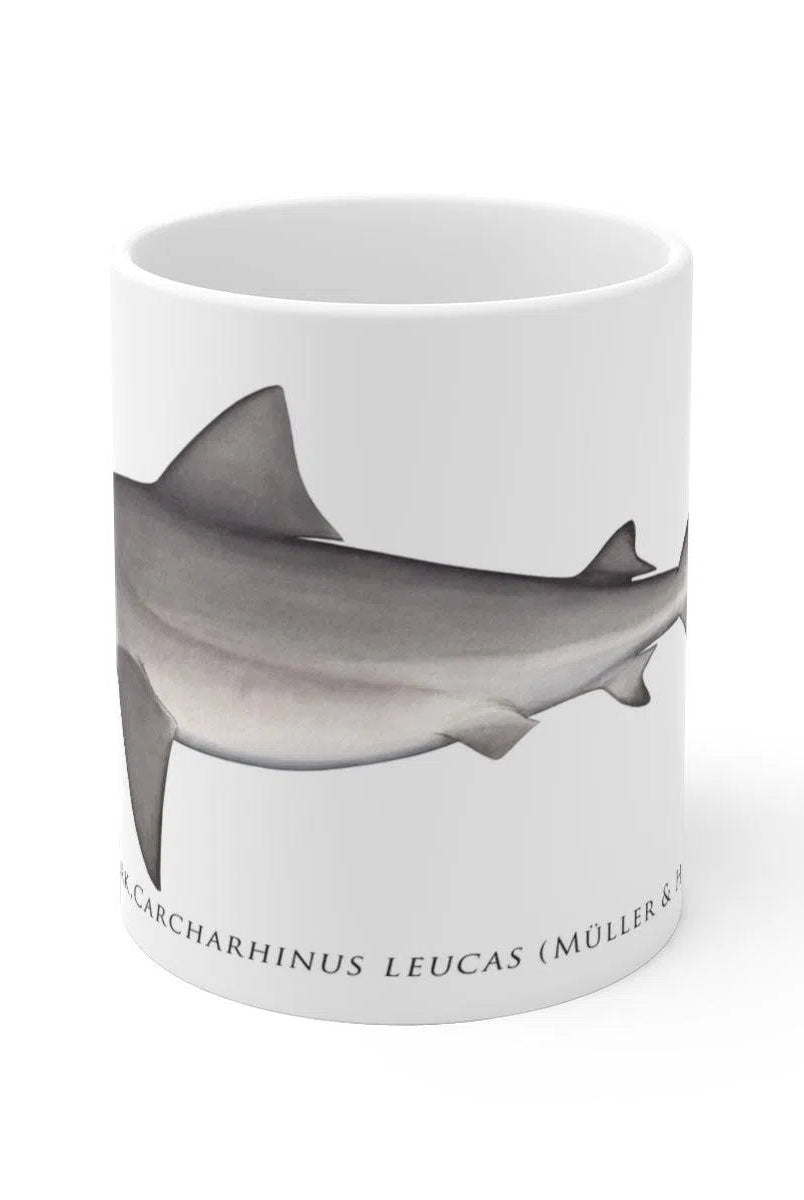 Bull Shark Mug-Stick Figure Fish Illustration