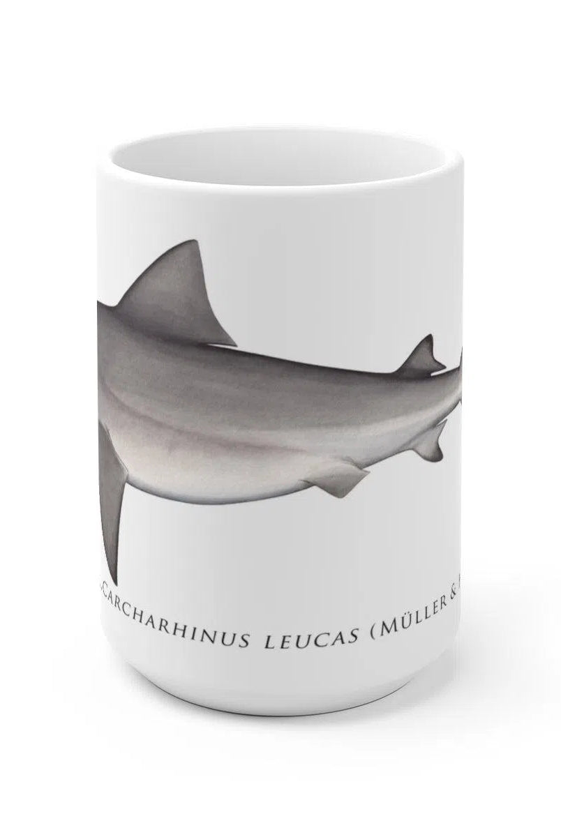 Bull Shark Mug-Stick Figure Fish Illustration