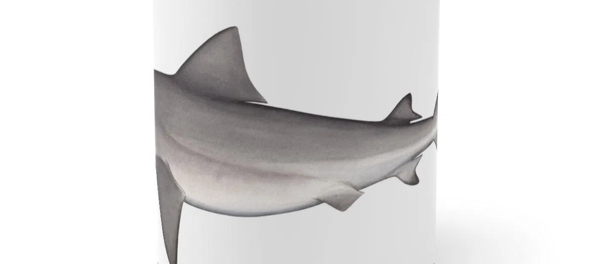 Bull Shark Mug-Stick Figure Fish Illustration
