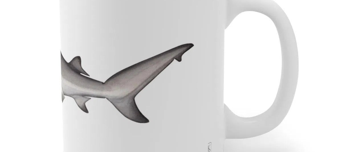 Bull Shark Mug-Stick Figure Fish Illustration