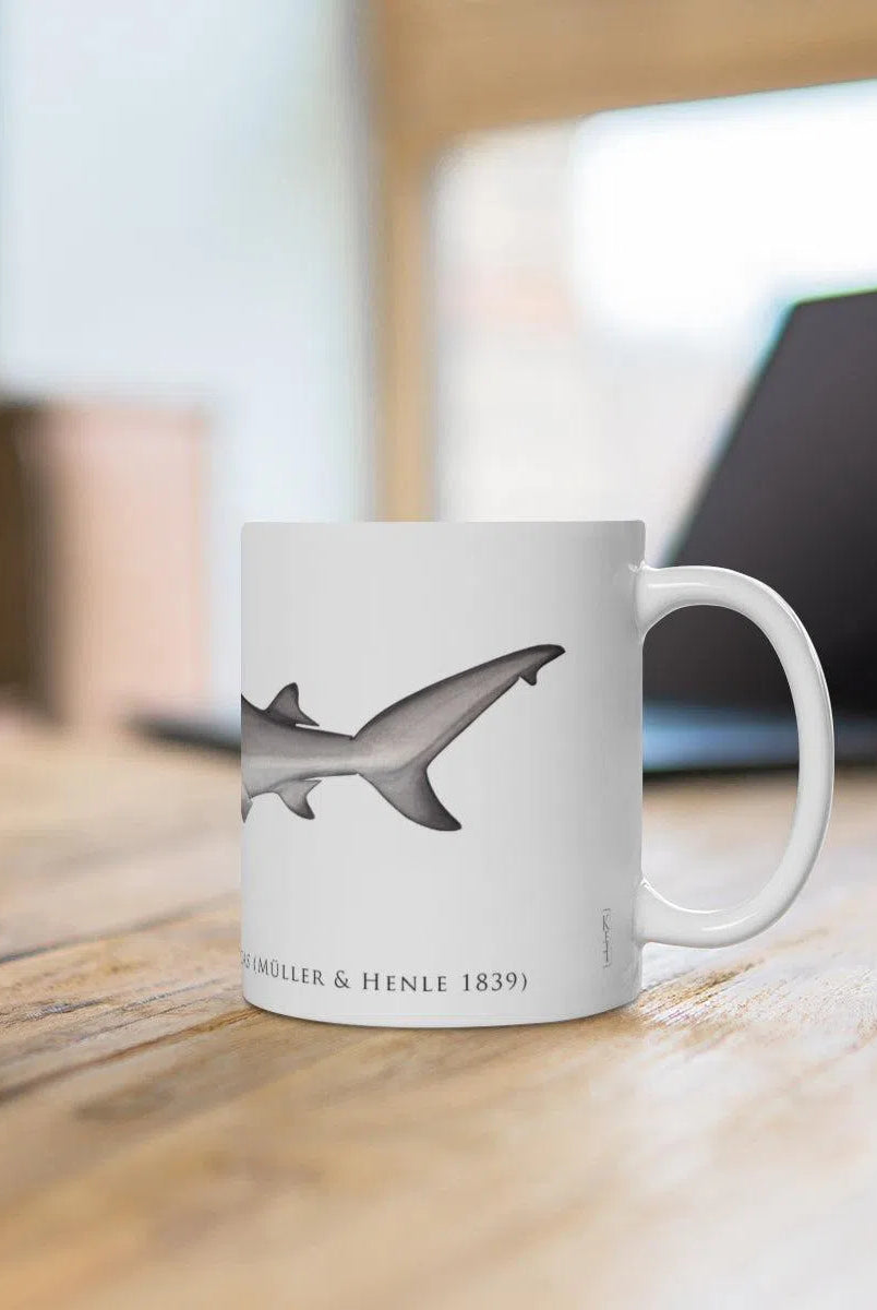 Bull Shark Mug-Stick Figure Fish Illustration