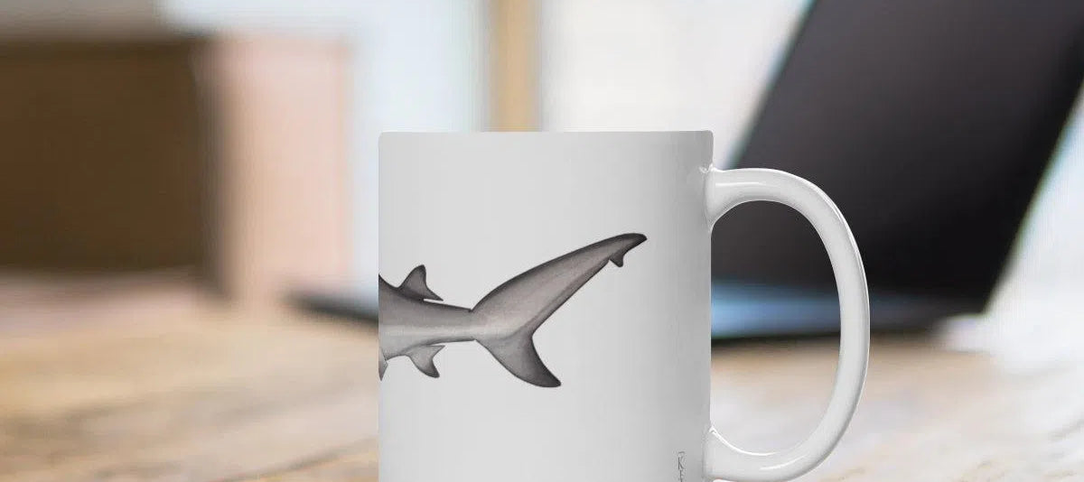 Bull Shark Mug-Stick Figure Fish Illustration