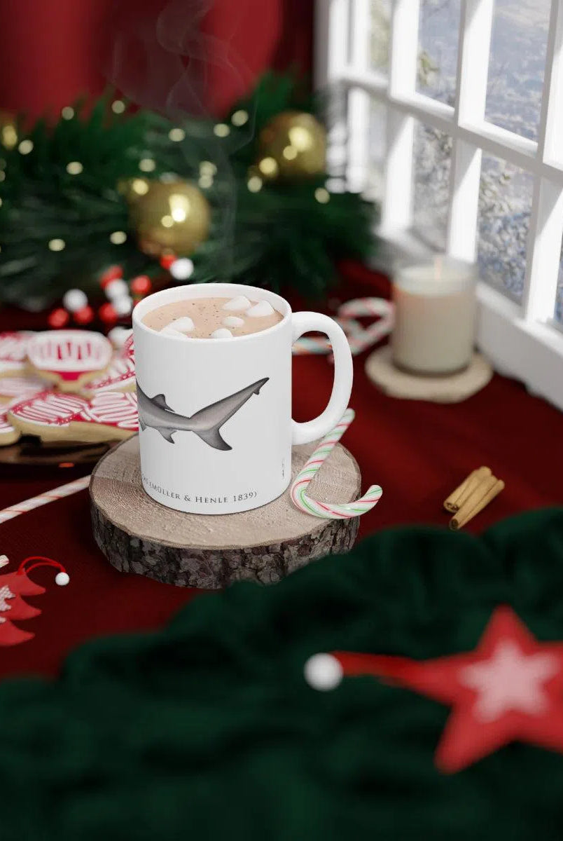 Bull Shark Mug-Stick Figure Fish Illustration