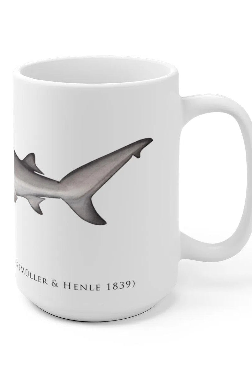 Bull Shark Mug-Stick Figure Fish Illustration