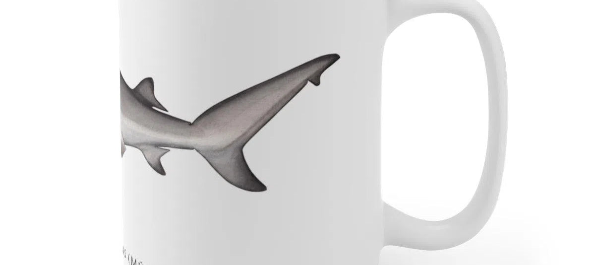 Bull Shark Mug-Stick Figure Fish Illustration
