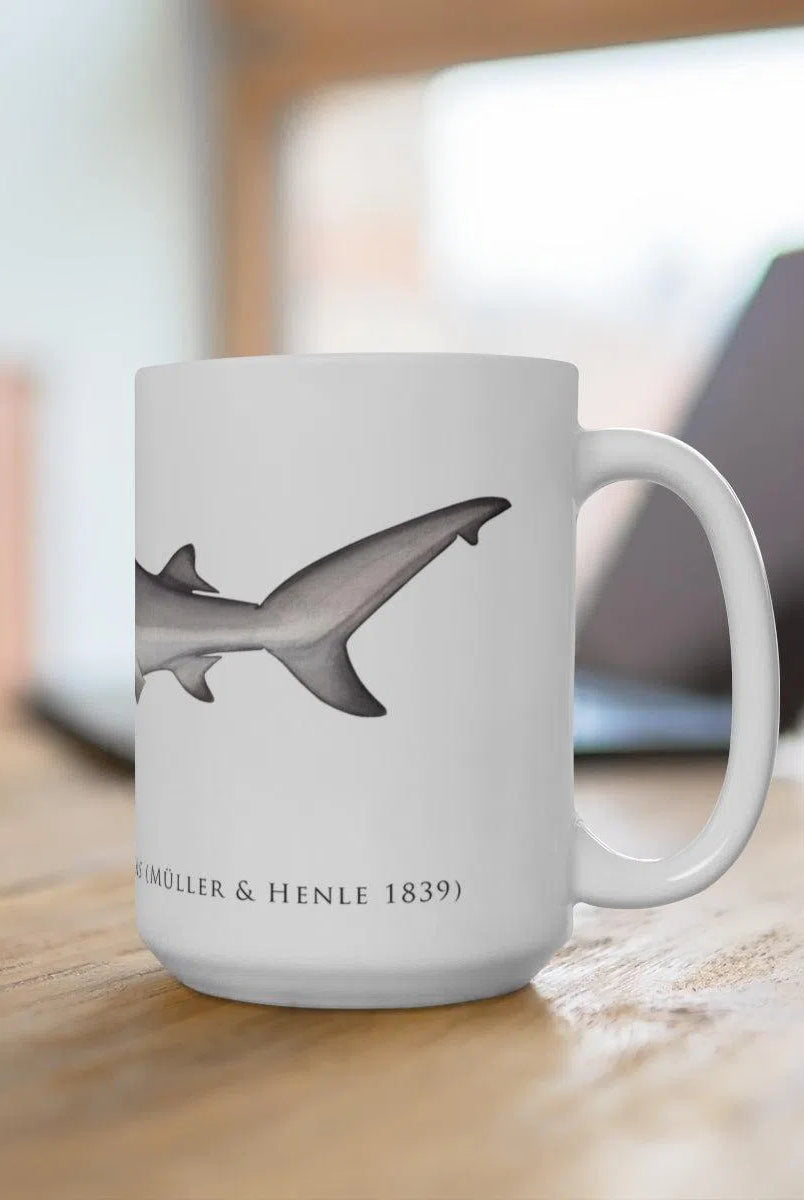 Bull Shark Mug-Stick Figure Fish Illustration