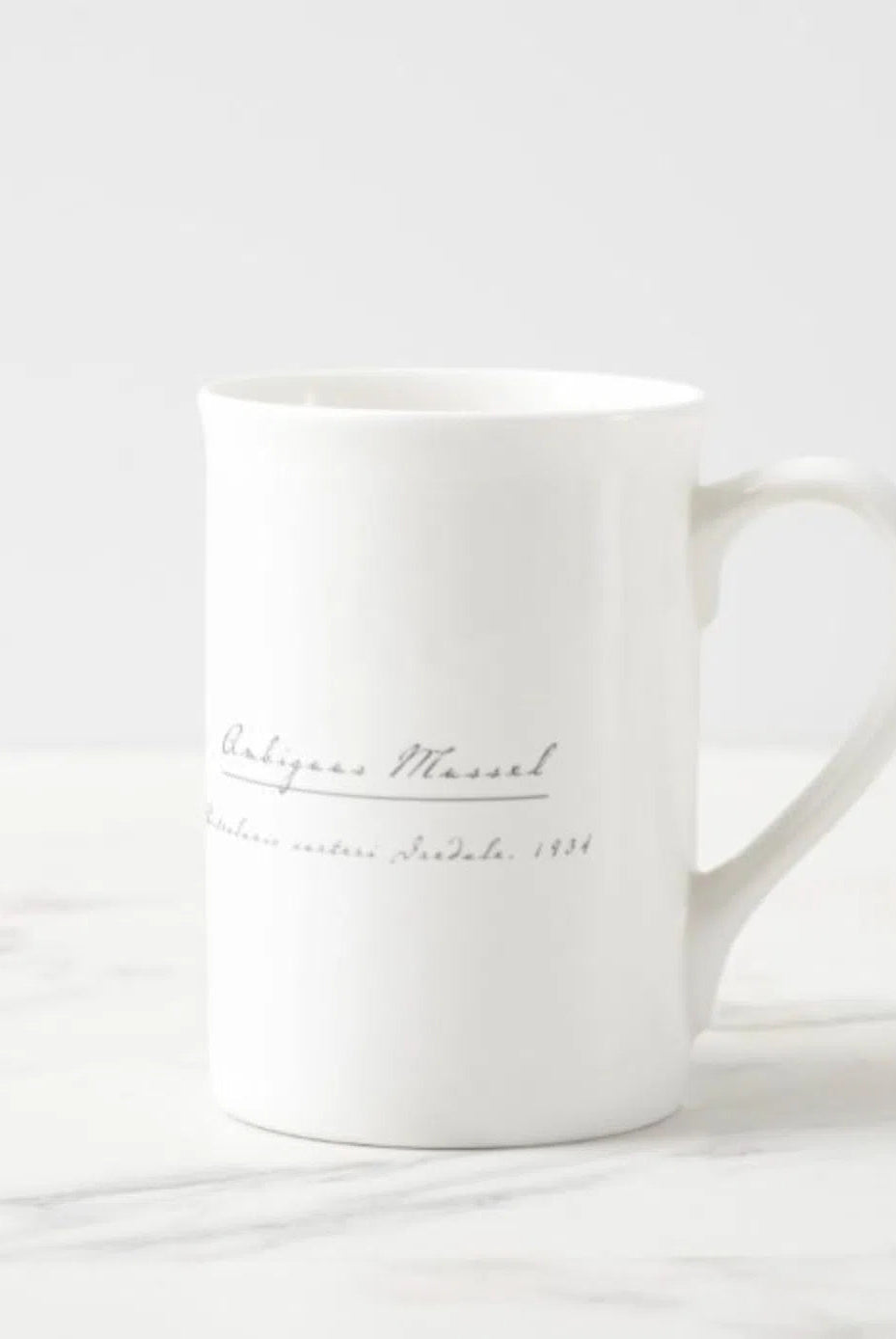 Ambiguus Mussel - Fine Bone China Mug-Stick Figure Fish Illustration