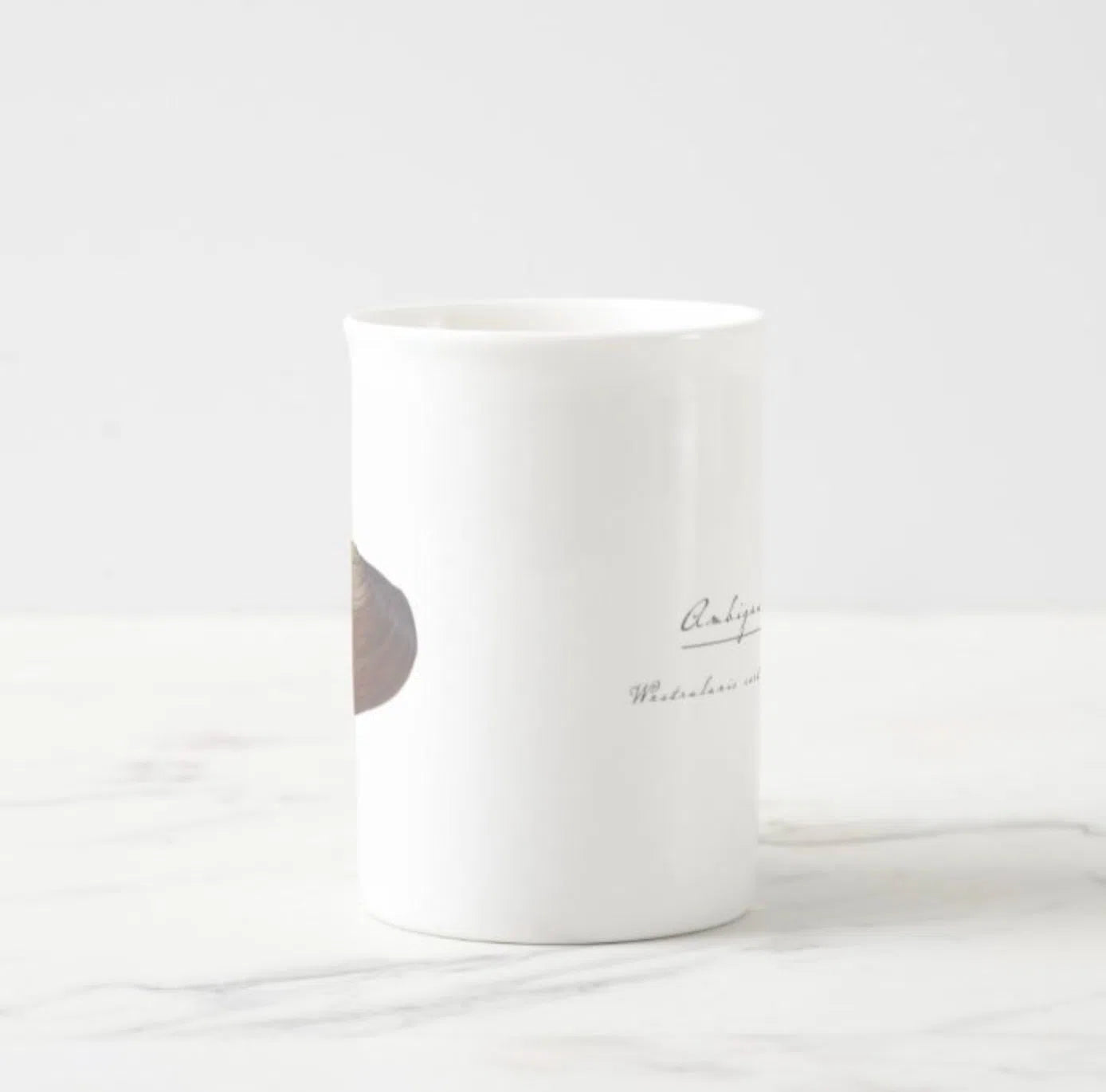 Ambiguus Mussel - Fine Bone China Mug-Stick Figure Fish Illustration