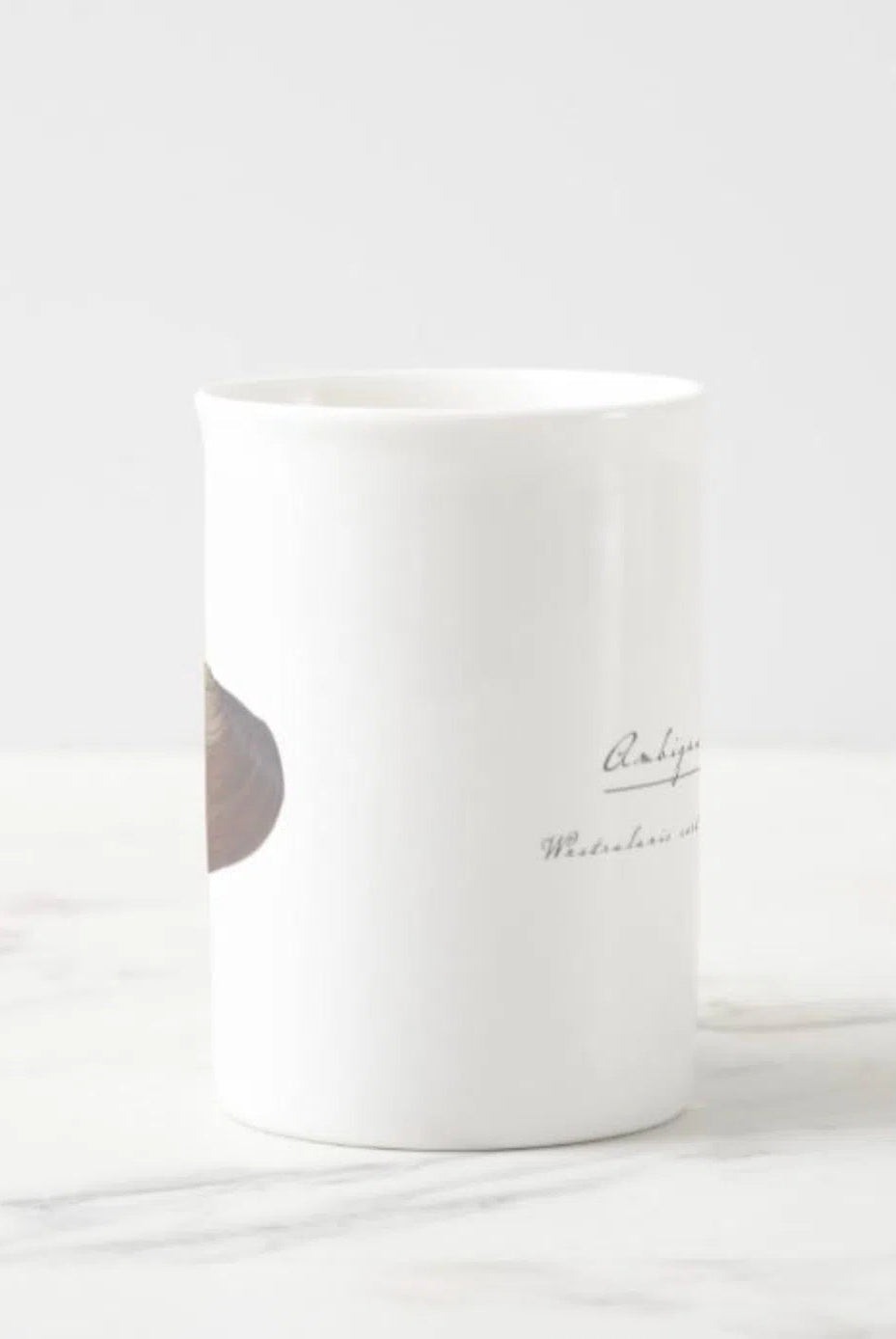 Ambiguus Mussel - Fine Bone China Mug-Stick Figure Fish Illustration